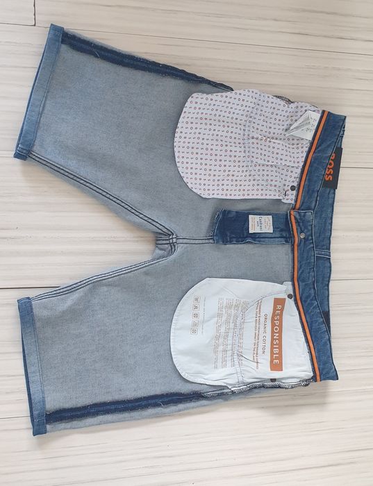 Hugo Boss Candiani Slim Fit 36 НОВО ОРИГИНАЛ Мъжки Къси Дънкови Панталони