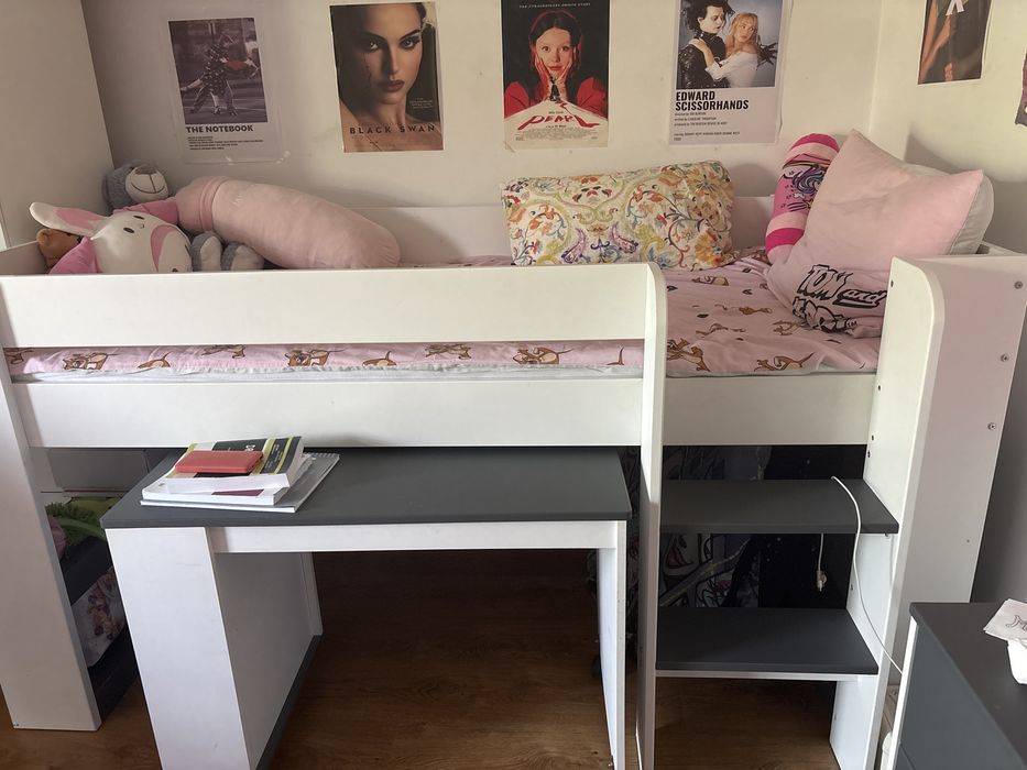 Pat 90x200+birou+noptiera+saltea cadou