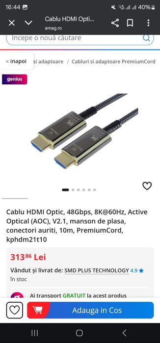 Cablu HDMI Optic, 48Gbps, 8K 60Hz, Active Optical (AOC), V2.1, manson