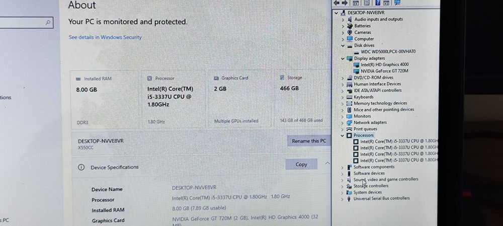 Vand laptop i5 cu display touchscreen perfect functional cu 9 jocuri instalate