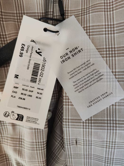 Риза с дълъг ръкав Jack & Jones сиво каре