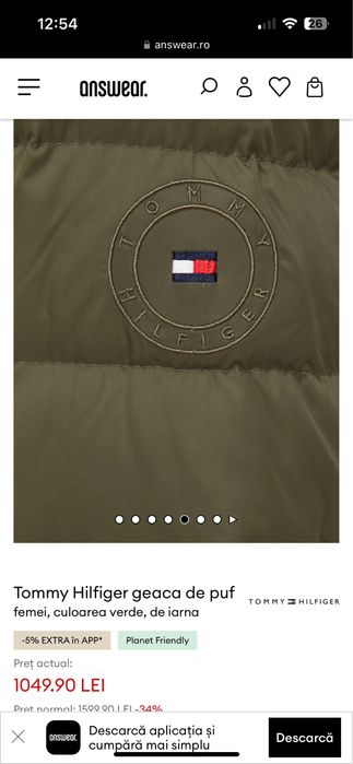 Geaca dama tommy hilfinger