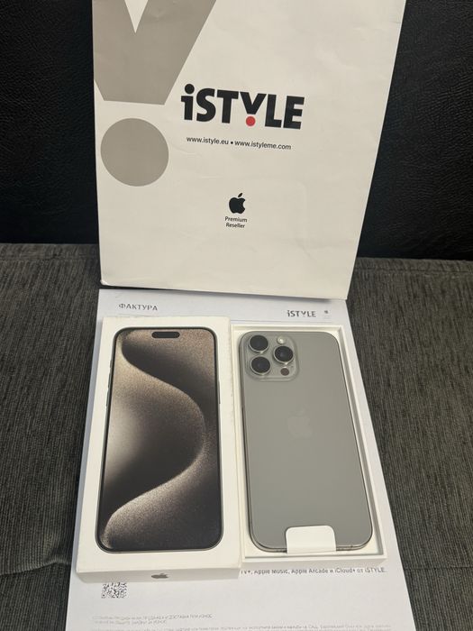 КАТО НОВ 256GB iPhone 15 Pro Max iStyle Гаранция 2026 Natural