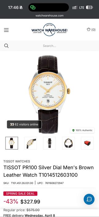 TISSOT PR100 Silver Dial Men's Brown T101451A