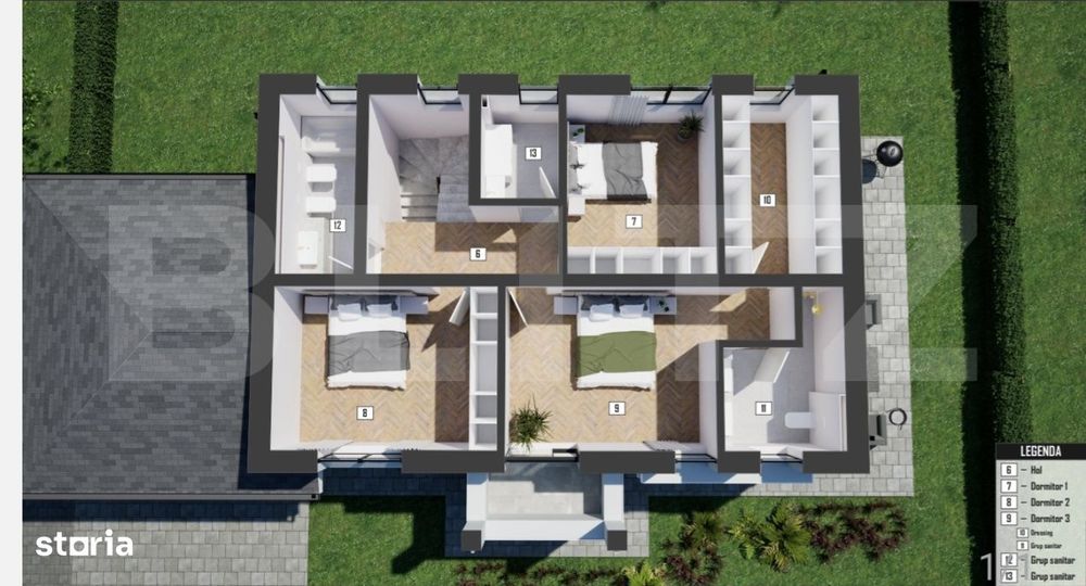 Casa individuala 4 camere, 126mp, 445 teren liber, clasa A+, zona Flor