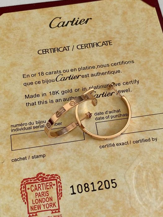 Cercei Cartier LOVE Rose Gold 24K Small