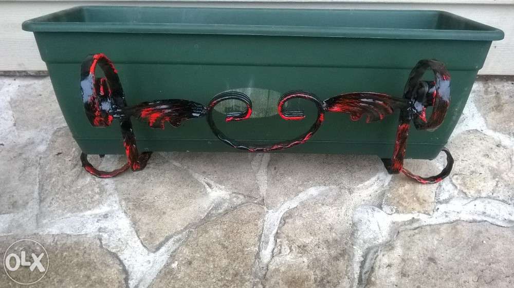 Suport jardiniera din fier plin forjat 40-60 cm
