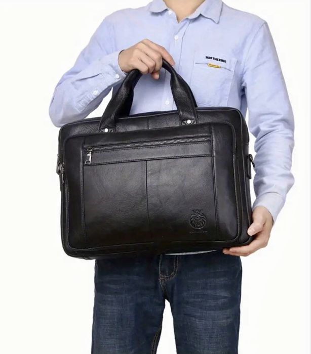 Мъжка класическа бизнес чанта с голям обем/Черна ест.кожа -10%Промоция