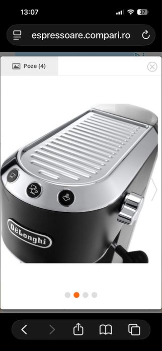 Espressor manual Delonghi Dedica Style EC 685 1300W 15Bar Negru