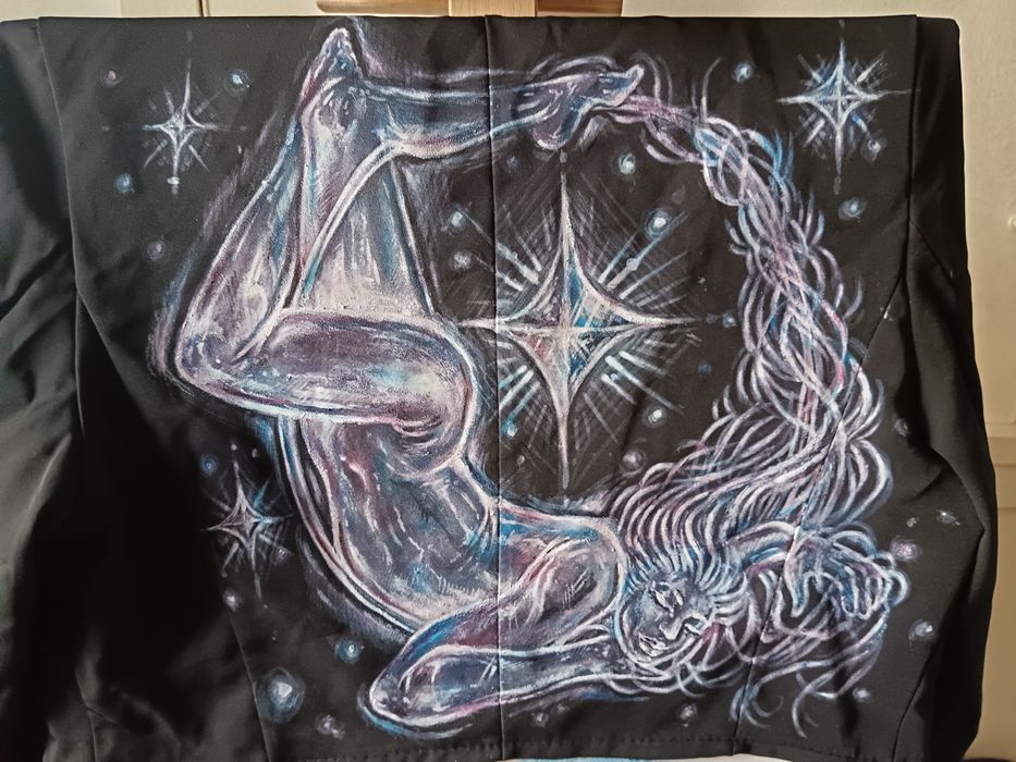 Sacou scurt elegant pictat manual