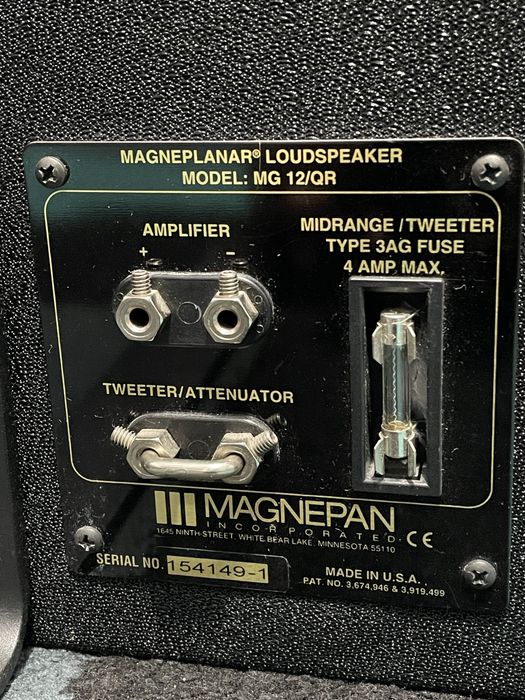 Boxe magnepan magneplanar mg12/qr