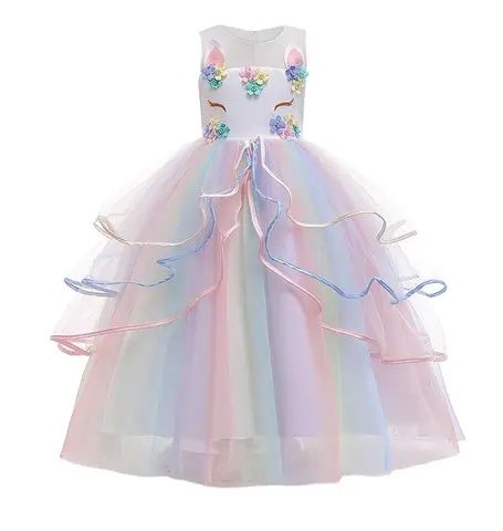 Разкошна рокля Барби  Еднорог с подарък ЖЕЗЪЛ!