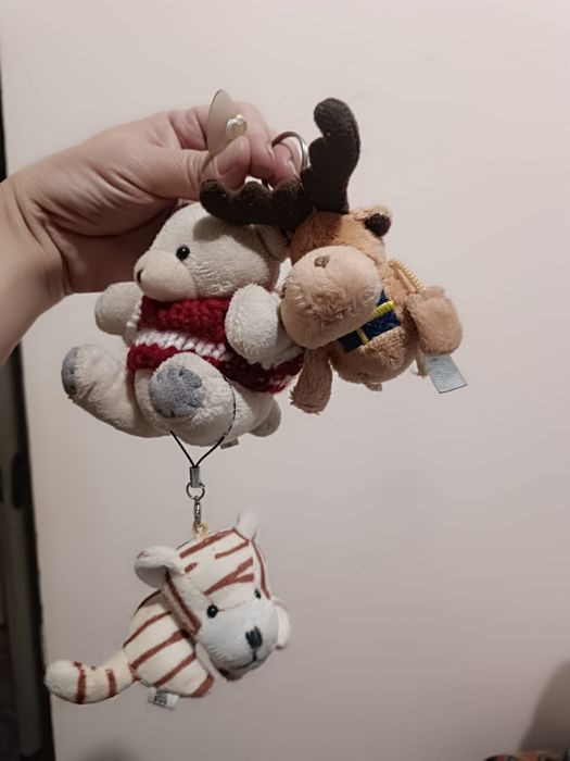 Три брелка мягкие игрушки