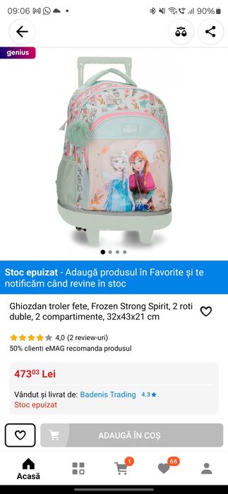 Ghiozdan tip troller frozen