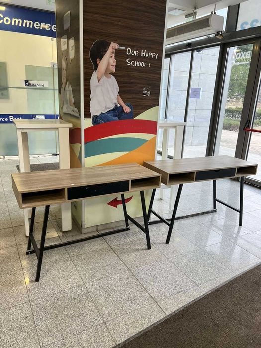 2 броя бюра 48x120 цвят светъл дъб/черно