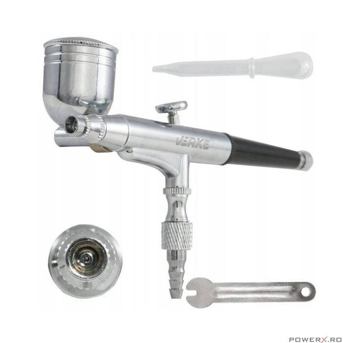 Pistol de vopsit pentru retus, aerograf, duza 0.33 mm, rezervor 7 ml,