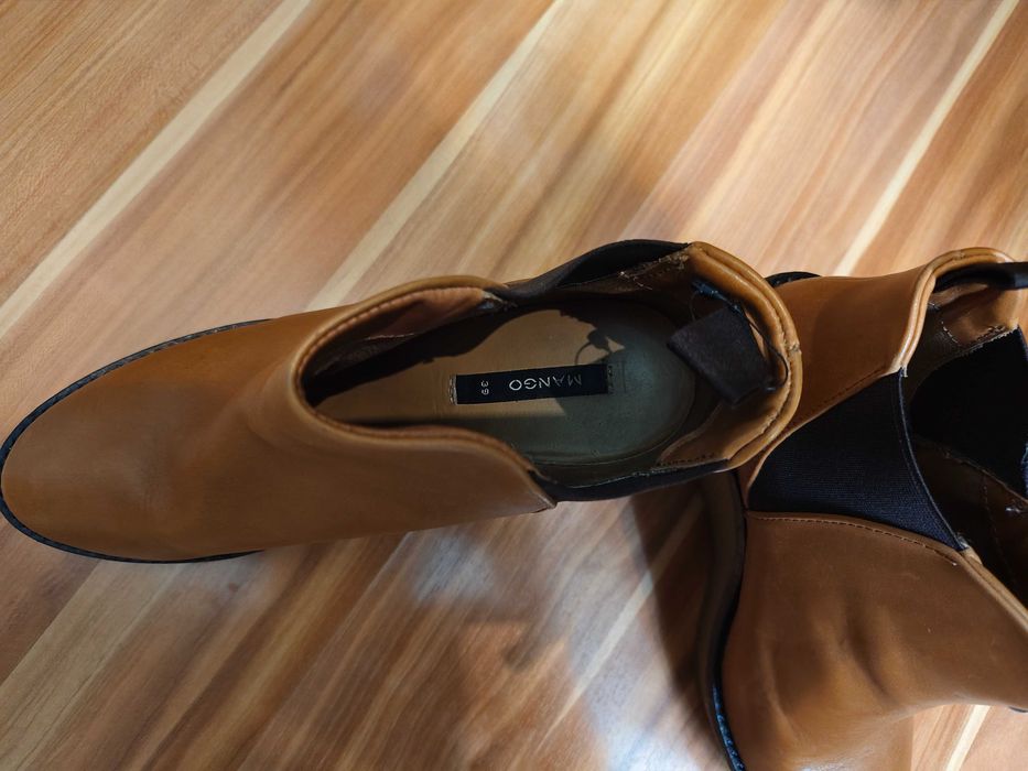 Испанская кожаная обувь на высокой платформе Mango