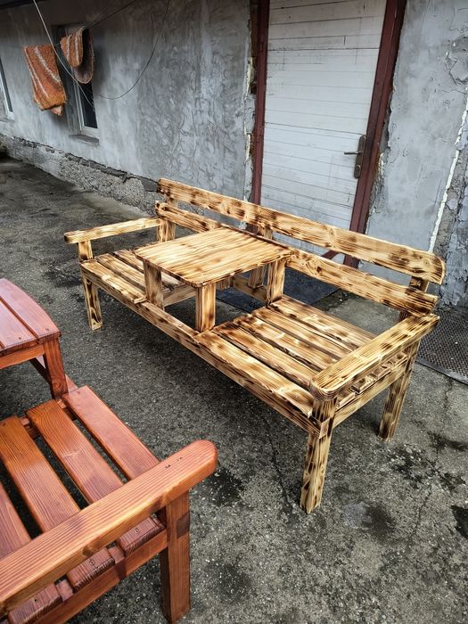 Bancă două persoane cu masă pe mijloc