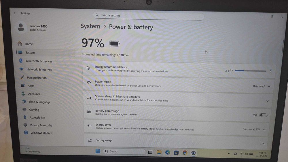 Vând laptop Lenovo ThinkPad T490 i5 16GB RAM 512 SSD