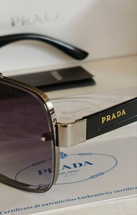 Очки Prada Lux Gold Black с Полиризацией