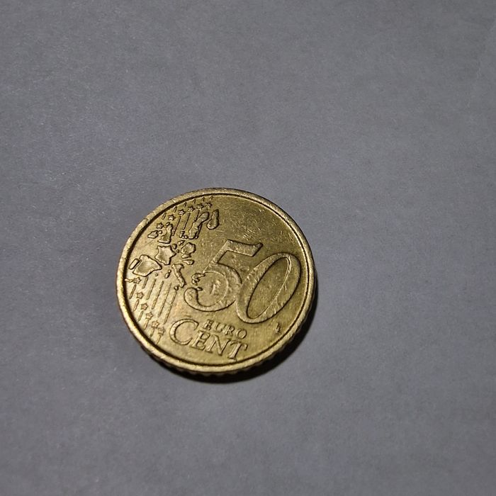Monedă  foarte rară 50 Euro Cent 2002 ITALY