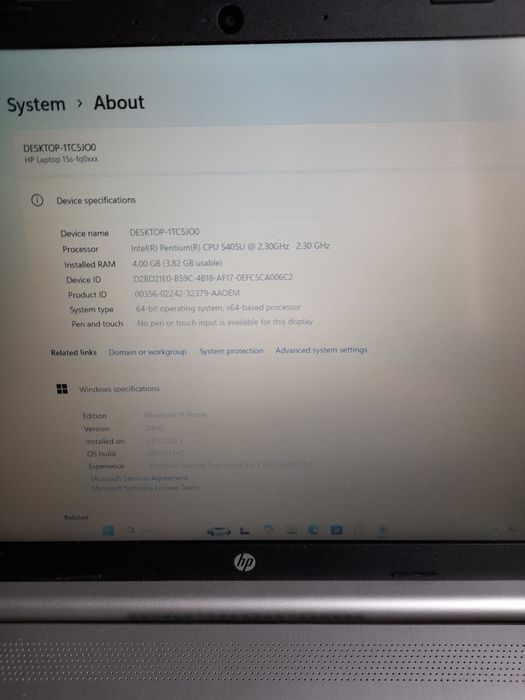 Лаптоп HP рам 4гб