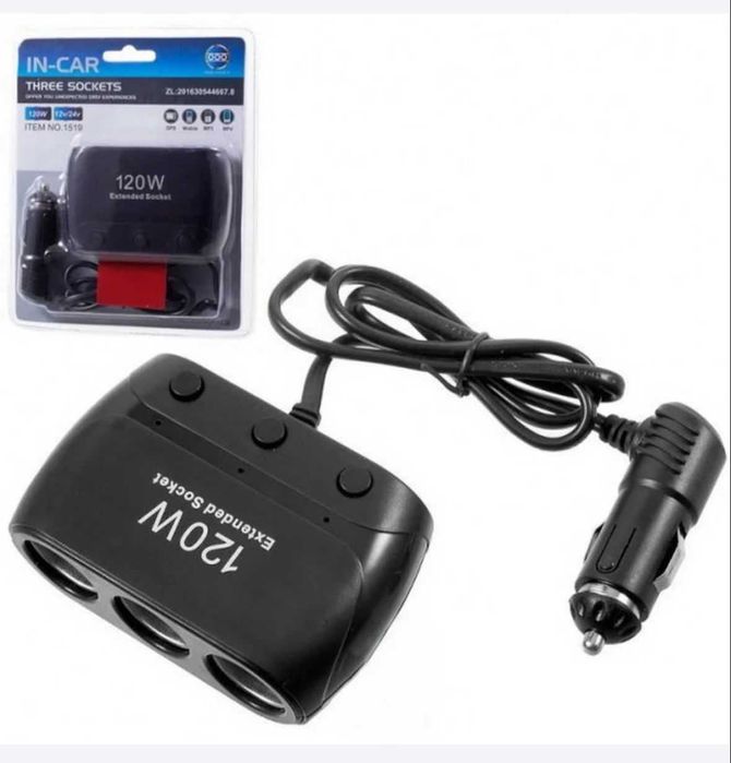 Тройник прикуриватель с USB для авто