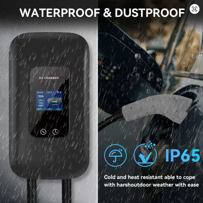 Трифазна зарядна станция за електромобили, 22 кW, нова, с Wi-fi