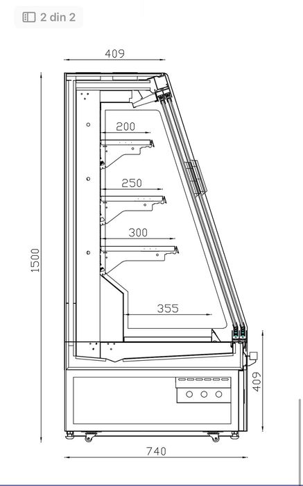 Vitrina frig semiverticala 131 cm plug-in / -1..+5 C / NOU / STOC