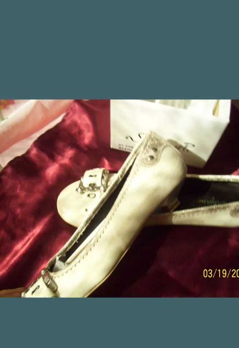 Balerini eleganti Stefany piele gri argintiu mar 40