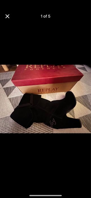 Боти  Replay - естествен велур