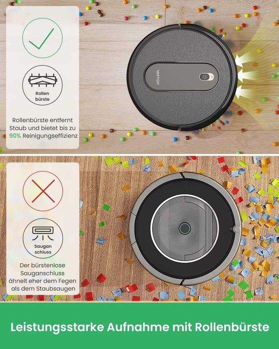 Роботизирана прахосмукачка Vactidy Nimble T6 с мощно засмукване 2800Pa