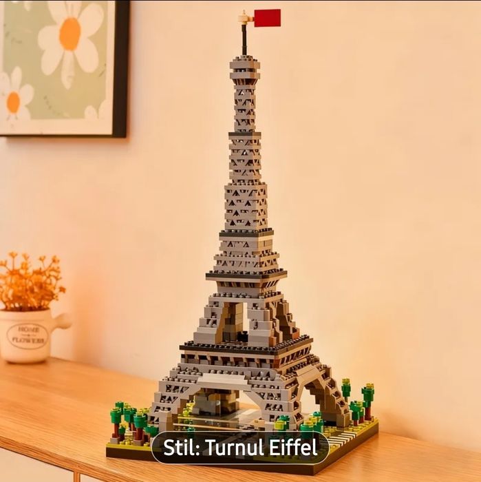 Turnul Eiffel din Paris, un model arhitectural cunoscut, perfect ca jucărie educativă sau cadou