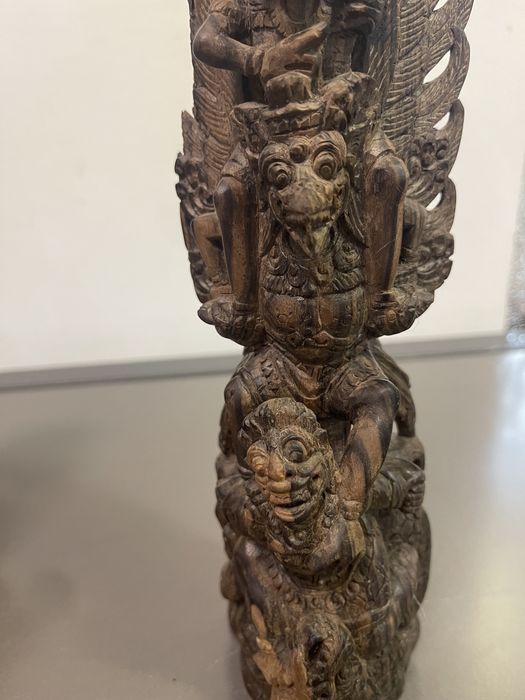 Statueta sculptată manual anul 1880-1920 ,vishnu garuda krishna