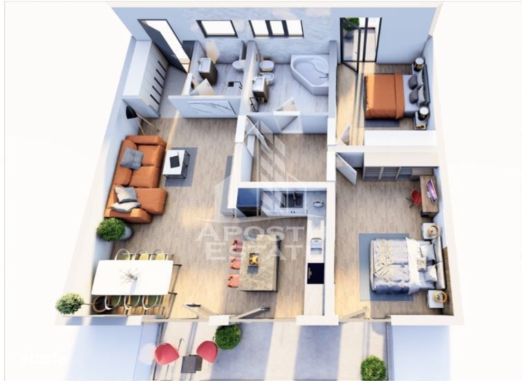 Apartament cu 3 camere, terasa 14 mp, bloc nou, zona Girocului — fotografia 3