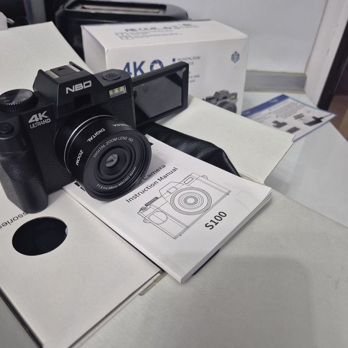 4К!Цифров, фотоапарат NBD, 48 MP, 3,0 инча IPS, 32 GB SD карта, 2 бате