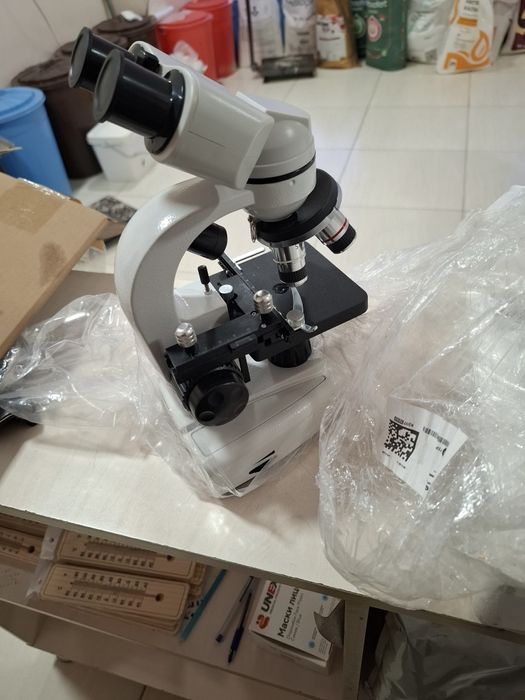 AmScope 40X-1000X LED biologik trinokulyar birikma mikroskopi yangii!