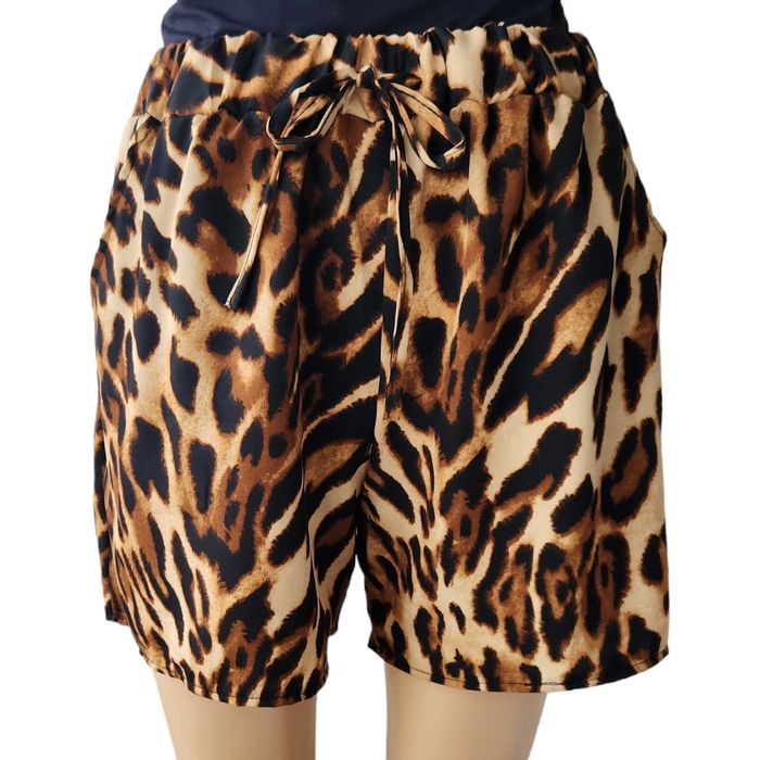 Pantaloni scurti cu imprimeu leopard, L/XL, cheetah, S/M, M/L,buzunare