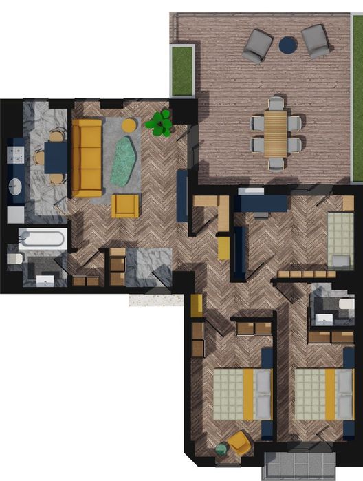 Ap 4 camere 115,50 mp+terasa individuala, Pacurari, CLADIRE INTABULATA