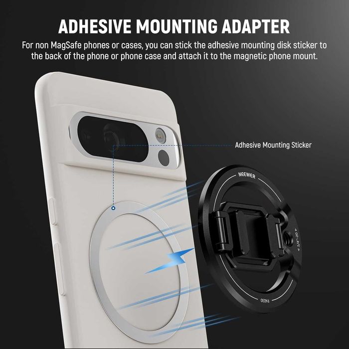 Стойка и даптер за магнитен статив NEEWER с резба 1/4" за iPhone