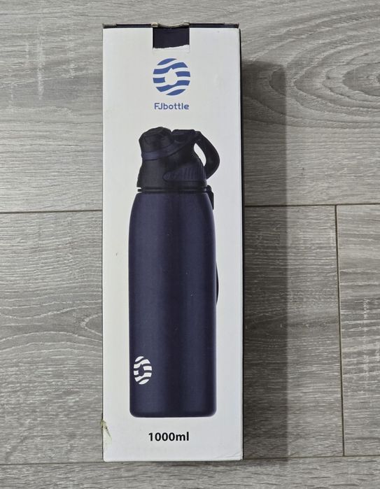 Sticlă sport Fjbottle inox 1L termos, capac magnetic, albastră