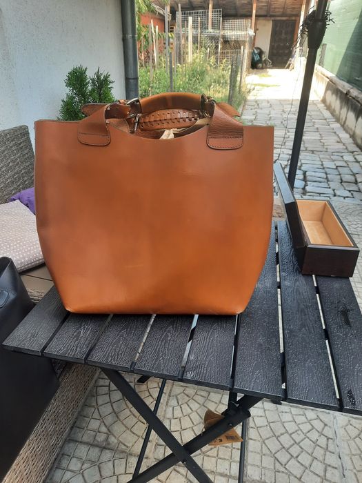 Чанти ZARA, естествена кожа, телешки бокс