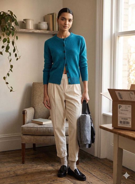 Кадифен чино панталон Benetton – размер S (еластична талия)