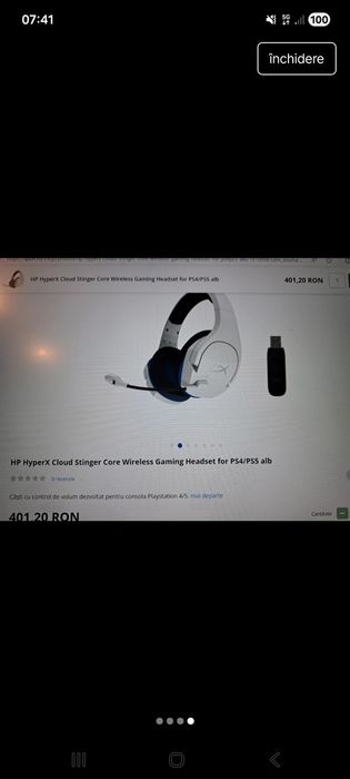 Casti gaming wireless Hyper X, noi