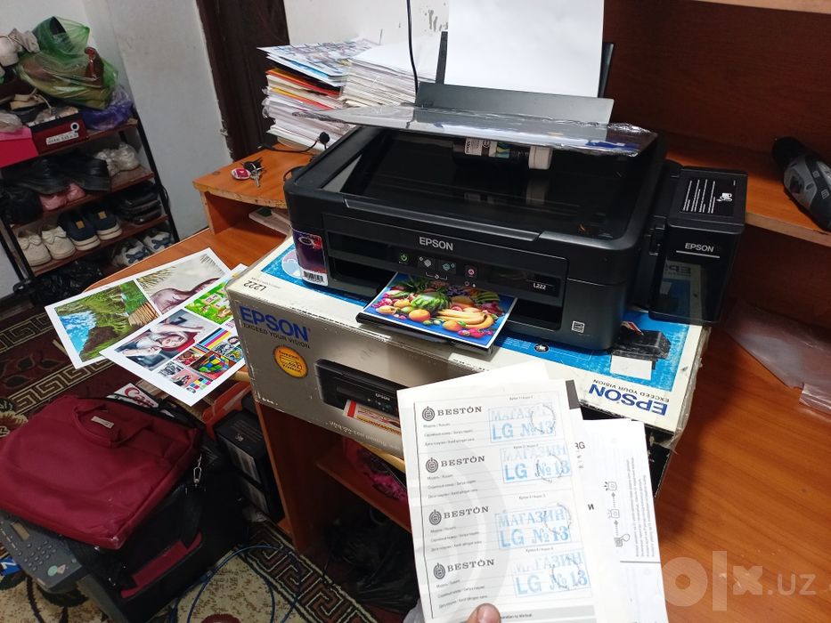 EPSON L222 HD tiniq chiqaradigan tezkor KOPIYA_Skanerli rangli prnter