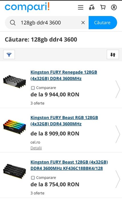 Kit RAM 128GB DDR4 3600MHz 4×32GB Intel AMD Threadripper Ai LLM 70B