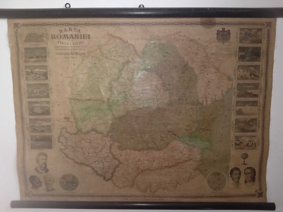 Harta României Ed. Wiegand sec IX anticariat