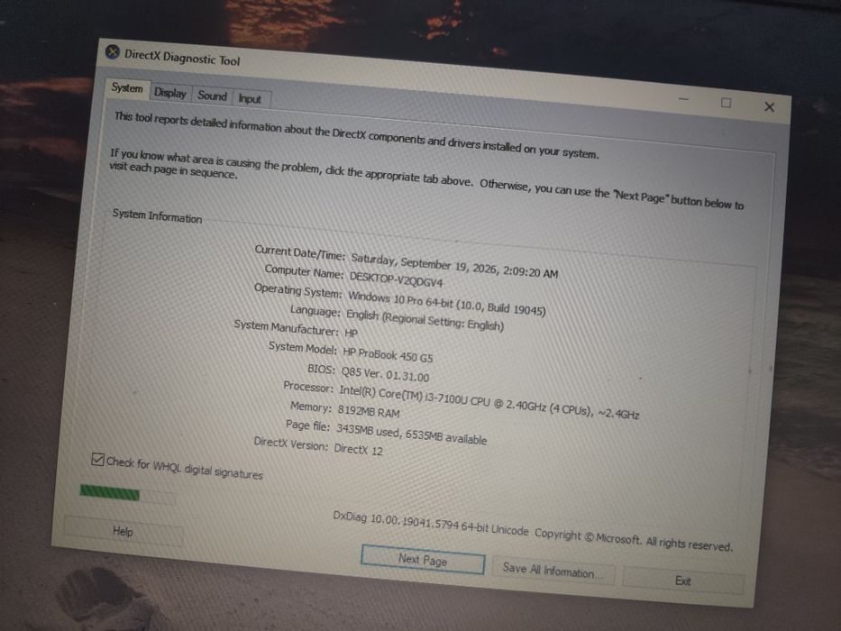 Laptop ieftin HP ProBook 450 G5 – i3-7100U / 8GB RAM / SSD 500GB / Tastatură iluminată