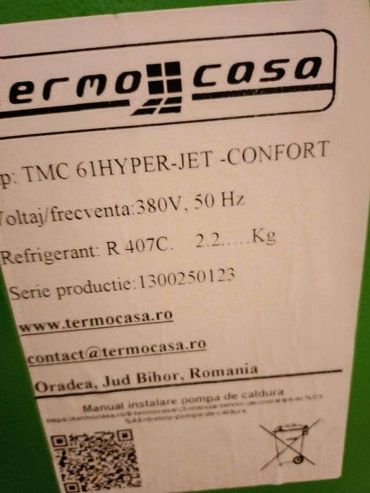 Pompa de caldura apa- apa  TERMOCASA  22kw termic