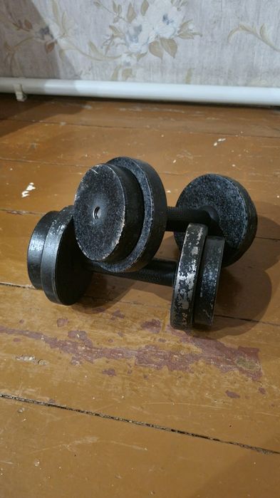 Разборные гантели по 5 кг каждая с металлическими блинами